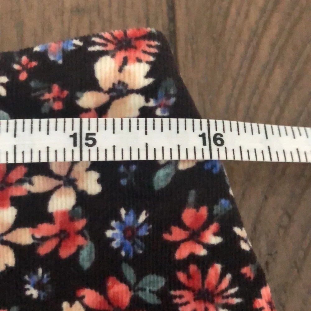 COPPER KEY Multi floral lightweight corduroy mini skirt NWT L